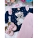 Conjunto Infantil Moletom Flanelado Azul Marinho e Rosa Ursinho