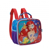 Kit Mochila de Rodinhas Escolar + Lancheira da Princesa Disney Ariel Metálica - Lilás