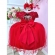 Vestido Infantil Vermelho C/ Renda e Aplique de Flores Festa - Vermelho
