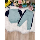 Conjunto de Moletom Jaqueta e Calça Verde e Azul Marinho