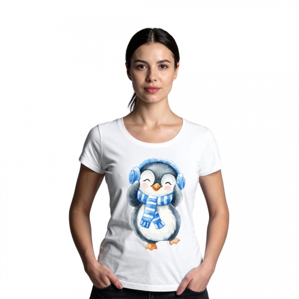 Camiseta Pinguim Fofo com Fone e Cachecol – Divertida e Confortável - Camiseta criativa perfeita para quem ama estampas fofas e estilo casual