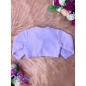 Bolero Infantil Lilás Soft Com Gola e Botão Luxo