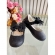 Sapatinho Bebê Preto Com Glitter e Aplique de Lacinho