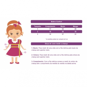 Bolero Infantil Soft Vermelho C/ Aplique Borboletas Confort