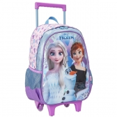 Kit Mochila de Rodinhas Escolar + Lancheira da Disney Frozen Holográfico Tam. 14 - Lilás