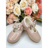 Sapatinho Rose Com Aplique de Coraçãozinho de Strass