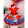 Vestido Infantil Vermelho Mônica e Cascão Cinto de Pérolas - Vermelho