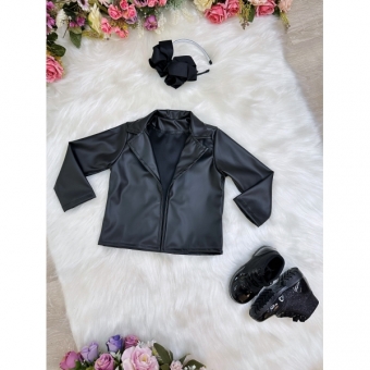 Jaqueta infantil Preta Com Forro Luxo