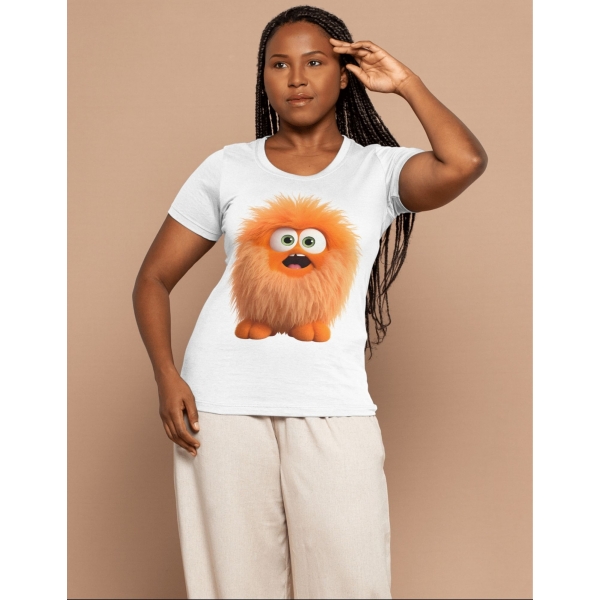 Camiseta Monstrinho Fofo Laranja – Conforto e Estilo