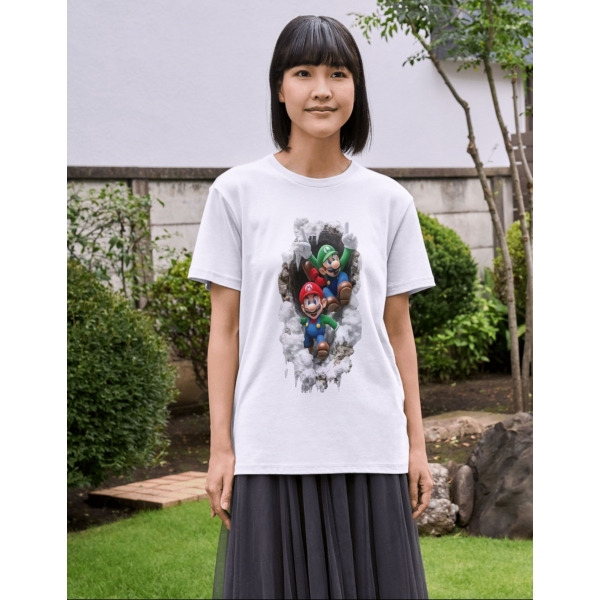 Camiseta Mario & Luigi 3D – Premium Geek