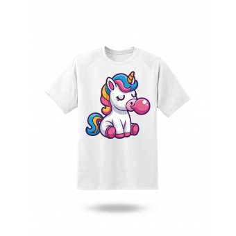 Camiseta Unicórnio Fofo com Chiclete – Camiseta Cute