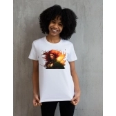 Camiseta Guerreira de Fogo – Arte Fantasia Premium Unissex