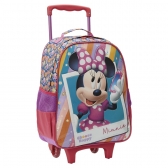Mochila de Rodinhas Escolar Minnie no Celular - Roxo