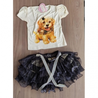 Conjunto Infantil Tutu Bebê Fofura de Cachorrinha