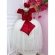Vestido Infantil Vermelho Renda e Saia Off White Damas Longo