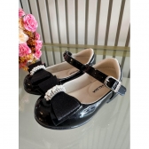 Sapatinho Preto Verniz C/ Aplique de Lacinho Strass Glitter