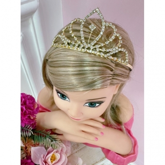 Coroa Infantil Realeza Pétalas Com Strass Super Luxo