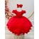 Vestido Infantil Vermelho Busto C/ Apliques de Flores Renda - Vermelho