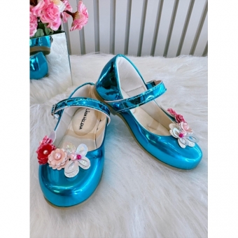 Sapatinho Turquesa Metalizado Jardim Encantado Luxo