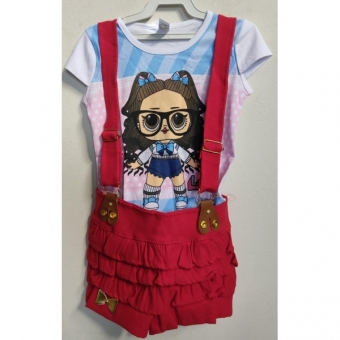 Conjunto Infantil da Lol Com Suspensório Luxo