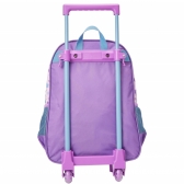 Kit Mochila de Rodinhas Escolar + Lancheira da Disney Frozen Holográfico Tam. 14 - Lilás