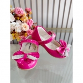 Sapatinho Pink Verniz Luxo Com Aplique de Lacinho