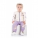Conjunto Infantil Moletom Flanelado Off White Lilás Zíper Ursinho