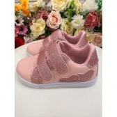 Tênis com Velcro Rosa Com Glitter Meninas