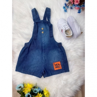 Macaquinho Infantil Jeans Hey You