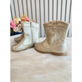 Bota infantil Boiadeira Texana Dourado Com Zíper Luxo