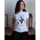 Camiseta Fé no Mundo – Estampa Cruz com Planeta