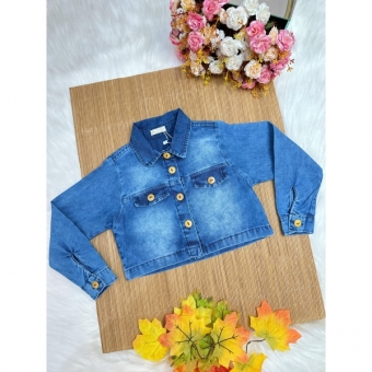 Jaqueta Infantil Jeans Azul Casual Luxo