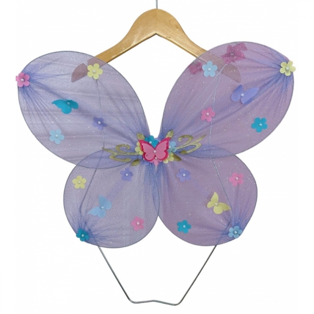 Asa Borboleta Lilás Jardim Encantado Fada Super Luxo