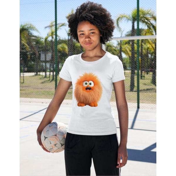 Camiseta Monstrinho Fofo Laranja – Conforto e Estilo