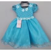 Vestido Infantil Verde Princesas C/ Aplique Flores