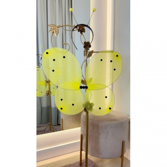 Kit Asa Com Tiara  Abelhinha Amarela