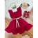 Vestido Infantil Vermelho Luxo Com Pérolas Festas Daminhas