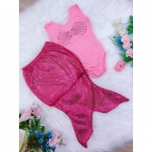 Fantasia Infantil Sereia Rosa Chiclete e Escamas Pink