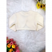 Bolero Infantil Marfim Soft Luxo Com Botão