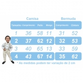 Conjunto Meninos Camisa Azul Mescla Bermuda Bege Casual