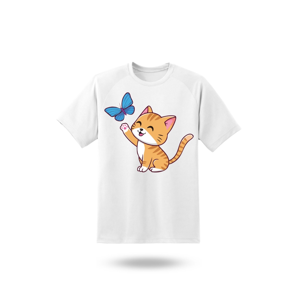 Camiseta Gatinho com Borboleta – Fofa Pet Lovers