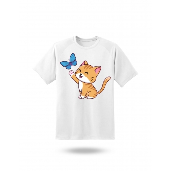 Camiseta Gatinho com Borboleta – Fofa Pet Lovers