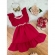 Vestido Infantil Vermelho Luxo Com Pérolas Festas Daminhas