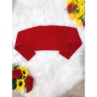Bolero Infantil Soft Vermelho C/ Aplique de Laço Confort