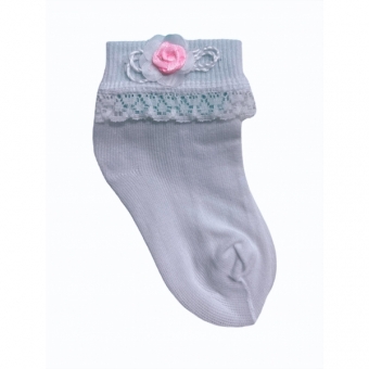 Meia Meninas Bebê Branca Vários Tipos de Apliques Poliamida