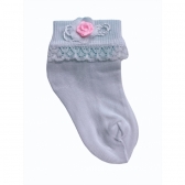 Meia Meninas Bebê Branca Vários Tipos de Apliques Poliamida