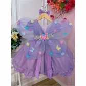 Asa Borboleta Lilás Jardim Encantado Fada Super Luxo