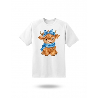 Camiseta Vaquinha Fofa Kawaii com Laço e Cachecol – Cute Animal