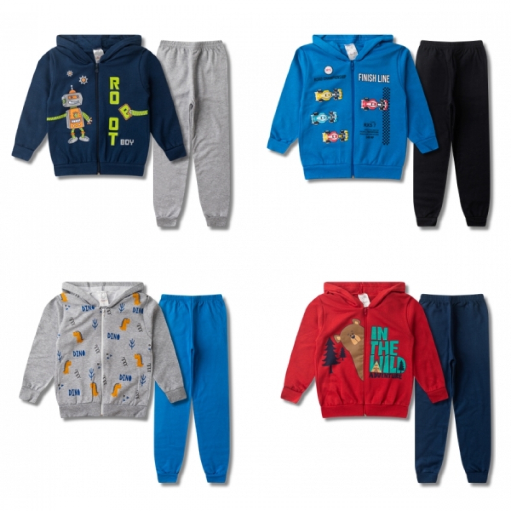 Kit Analê Conjunto Moletom Meninos Com Estampas do 1 ao 8