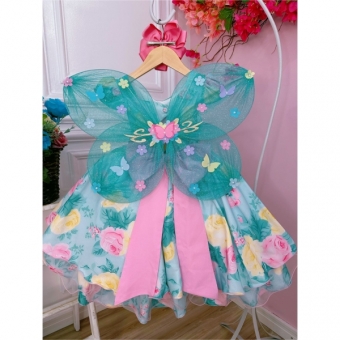 Asa Borboleta Verde Jardim Encantado Fada Super Luxo